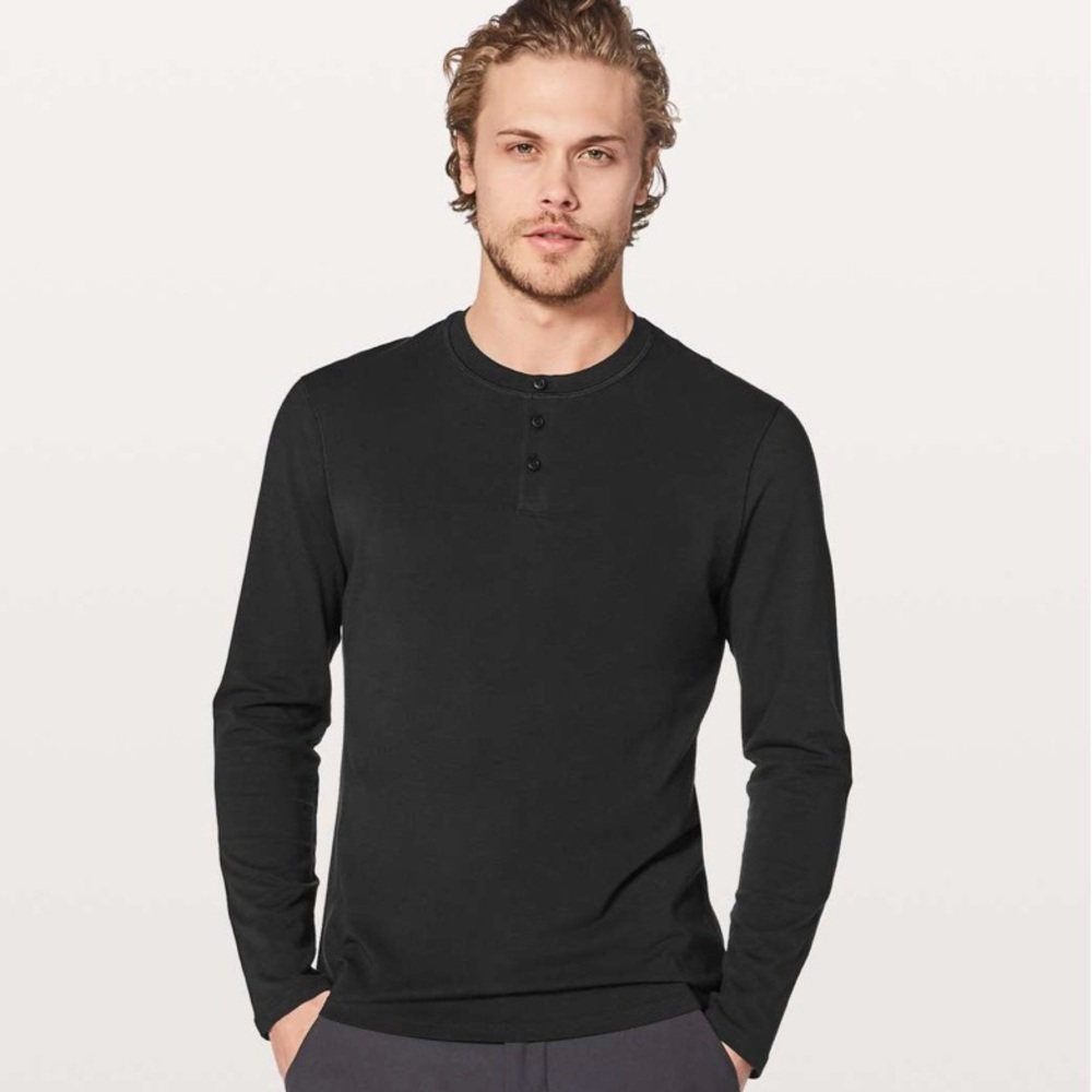 Lululemon 5 Year Basic Long Sleeve Henley - Black